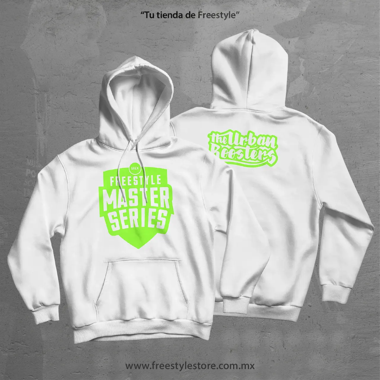 sudadera FMS mexico color blanco freestyle master series mexico hoodie